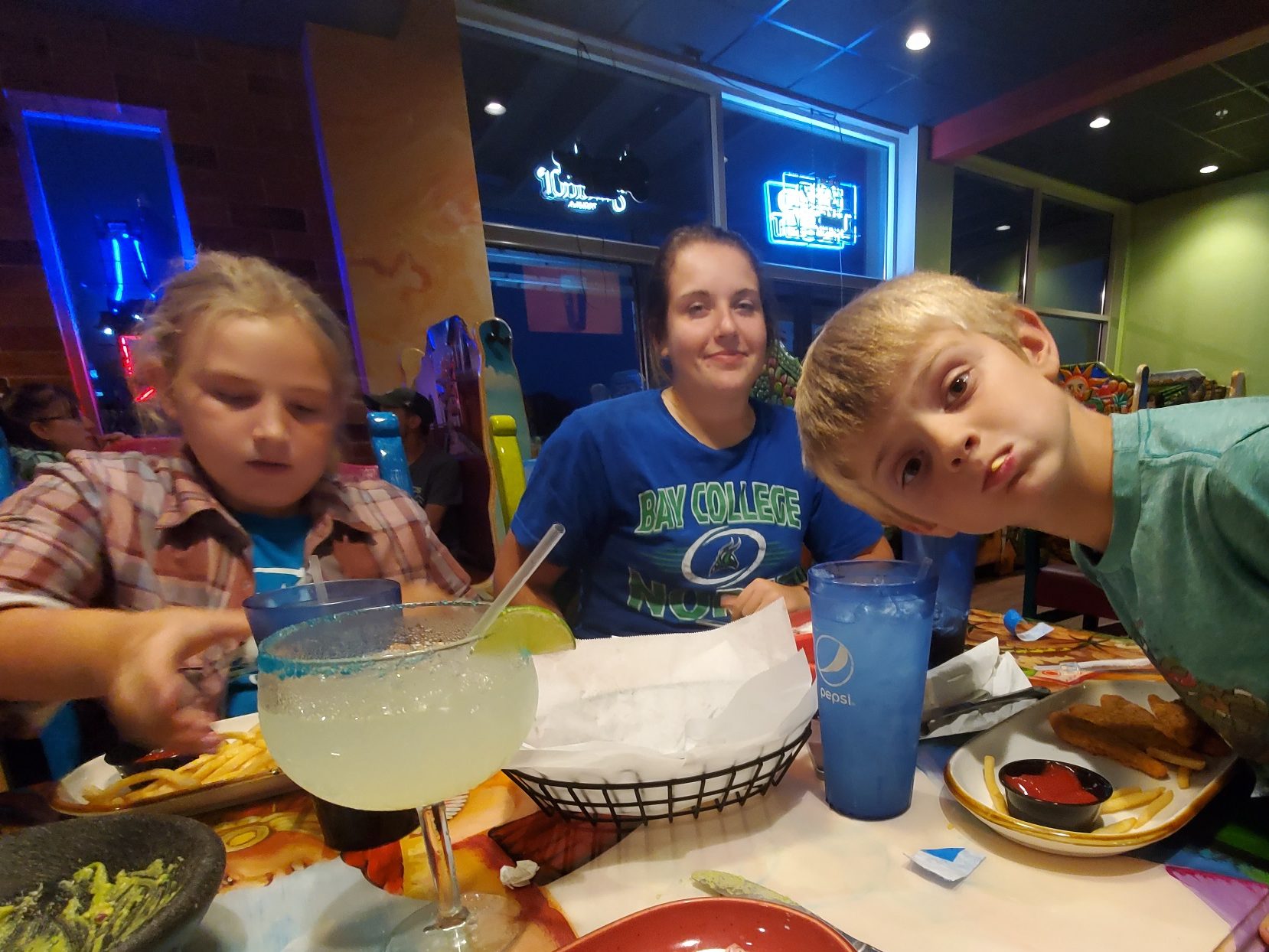Our feast at a Mexican restaurant!